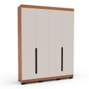 Ver imagem 2 de Roupeiro Solteiro Madri 4 Portas 4 Gavetas 161x214cm Creme/Freijó 250701