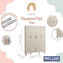 Ver imagem 5 de Jogo de Quarto Infantil Isis Guarda Roupa 4 Portas e Cômoda 4 Gavetas Areia - Reller Móveis