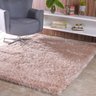 Tapete de Sala e Quarto Peludo 1,00M x 1,50M Premium Silk Taupe - Tessi - 1