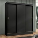 Ver imagem 1 de Guarda-roupa Solteiro Sul 3 Portas 2 Gavetas Preto - Pnr Móveis
