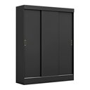 Ver imagem 3 de Guarda-roupa Solteiro Sul 3 Portas 2 Gavetas Preto - Pnr Móveis