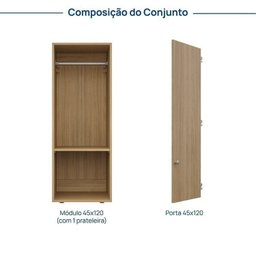 Mesa de Cabeceira Módulo 45x120 1 Porta Frame Cabecasa madeiramadeira Acácia/Arenas - 3