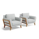 Ver imagem 1 de Kit 2 Poltronas Sabrina de Madeira Maciça com Almofada Linho Cinza 407