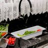 Kit 5 Escorredores Cuba de Pia Cozinha Retangular Multiuso Copos Legumes Branco - 5