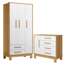 Ver imagem 1 de Conjunto de Guarda Roupa e Cômoda Villa Savana 3 Portas