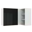 Ver imagem 1 de Armário Aéreo de Canto com Adega Acoplada Madesa Lux 1 Porta Branco/Preto Cor:Branco/Preto