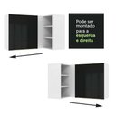 Ver imagem 7 de Armário Aéreo de Canto com Adega Acoplada Madesa Lux 1 Porta Branco/Preto Cor:Branco/Preto