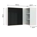 Ver imagem 2 de Armário Aéreo de Canto com Adega Acoplada Madesa Lux 1 Porta Branco/Preto Cor:Branco/Preto