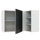 Ver imagem 4 de Armário Aéreo de Canto com Adega Acoplada Madesa Lux 1 Porta Branco/Preto Cor:Branco/Preto
