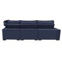 Ver imagem 6 de Sofá de Canto Retrátil e Reclinável Direito 3,40x2,36m Molas Cama inBox Espanha Velusoft Azul