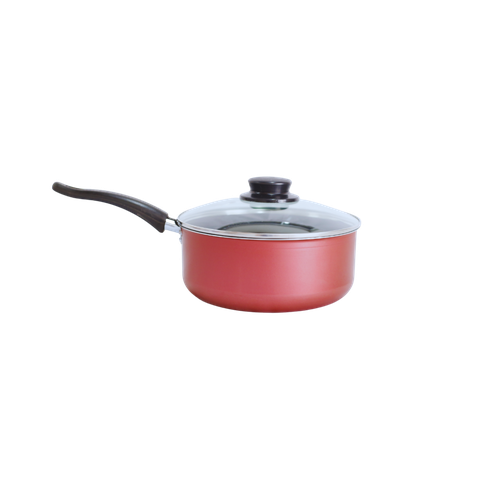 Caçarola Antiaderente Nº24 Cereja - Cabo - Tampa de Vidro