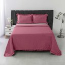 Ver imagem 6 de Kit Cobre Leito Elegance Queen Microfibra 3 Peças Babado Rosa Casa Scarpa