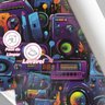 Papel de Parede 3d Auto Adesivo Arte Gamer Geek Moderna Grafite Roxo Vivo Abstrato Quarto Sala 3m - 3