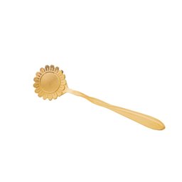 Conjunto de 4 Colheres para Chá Wolff Flores Dourado de Aço Inox - 2