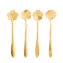 Ver imagem 1 de Conjunto de 4 Colheres para Chá Wolff Flores Dourado de Aço Inox
