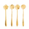 Conjunto de 4 Colheres para Chá Wolff Flores Dourado de Aço Inox - 1
