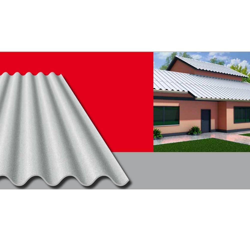Telha de Fibrocimento Ondulada 8mm 3,66 X 1,10 M Crfs Cinza Eternit - 2