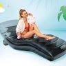 Poltrona Inflável Refrescante Bóia Porta Copos Piscina Praia Intex:Cinza-Escuro - 4