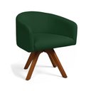 Ver imagem 2 de Poltrona Sala Base Giratória Madeira Arielle Bouclê Verde D03 - D’Rossi