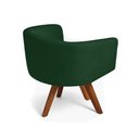 Ver imagem 4 de Poltrona Sala Base Giratória Madeira Arielle Bouclê Verde D03 - D’Rossi