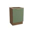 Ver imagem 1 de Gabinete de Cozinha Modulado Balcão Botanic M629 P/cooktop 1 Porta C/tampo 60cm Nogueira/oliva/