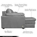 Ver imagem 3 de Sofá Decorativo Piece Bipartido Retrátil Sala de Estar 215cm Couro Cinza G58 - Gran Belo