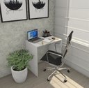 Ver mais imagens de Escrivaninha Compacta 75cm Branca 100% Mdf