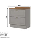 Ver imagem 4 de Balcão 80cm com 02 Gavetas com Tampo Cozinha Emily Espresso Móveis