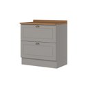 Ver imagem 3 de Balcão 80cm com 02 Gavetas com Tampo Cozinha Emily Espresso Móveis