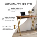 Ver imagem 3 de Mesa de Escritório X 80x46 para Trabalho e Estudo com Base em Ferro - Ferro Dourado Tampo Amêndoa