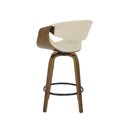 Ver imagem 4 de Banqueta Nicole Giratória com Assento Creme Base em Madeira Laminada e Apoio para Pés