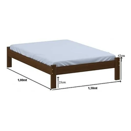 Cama Casal Sem Cabeceira Em Madeira Maciça - Rústico - 1