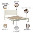Ver imagem 3 de Cama Casal Queen 160cm Madeira Maciça Lazio Branco F07 - Mpozenato