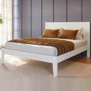 Ver imagem 2 de Cama Casal Queen 160cm Madeira Maciça Lazio Branco F07 - Mpozenato