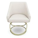 Ver imagem 4 de Kit 4 Poltronas Luxo Alana Bouclê Base Luxo Dourado - Pallazio Cor:Bege
