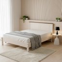 Ver imagem 1 de Cama Casal 158cm com Pés em Maderia Maciça Joy Branco/Off White