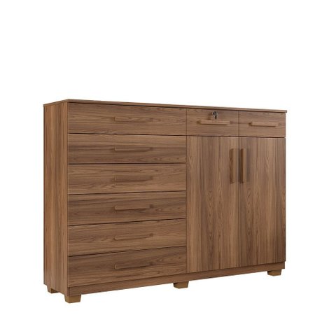 Cômoda New Triunfo 8 Gavetas 2 Portas 2 Prateleiras com Sapateira - Benetil