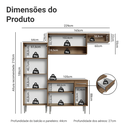 Ver imagem 3 de Armário de Cozinha Completa 229cm Rustic/Preto Emilly Madesa 18XA