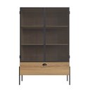 Ver imagem 3 de Cristaleira York Estilo Industrial 93cm 02 Portas 01 Gaveta 27897 Artesano - Hanover/preto