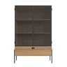 Cristaleira York Estilo Industrial 93cm 02 Portas 01 Gaveta 27897 Artesano - Hanover/preto - 3