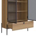 Ver imagem 5 de Cristaleira York Estilo Industrial 93cm 02 Portas 01 Gaveta 27897 Artesano - Hanover/preto