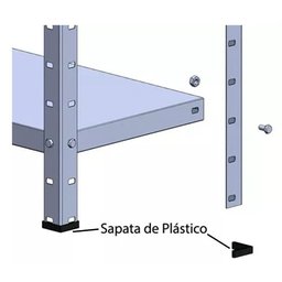 Estante Aço 6 Prateleiras com reforço 30cm 15kg/prateleira cor Cinza - 5