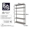 Estante Aço 6 Prateleiras com reforço 30cm 15kg/prateleira cor Cinza - 3
