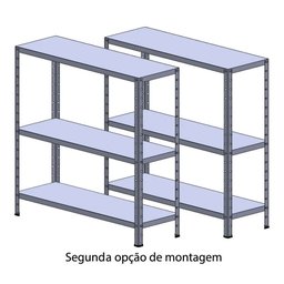 Estante Aço 6 Prateleiras com reforço 30cm 15kg/prateleira cor Cinza - 2