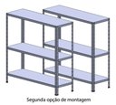 Ver imagem 2 de Estante Aço 6 Prateleiras com reforço 30cm 15kg/prateleira cor Cinza