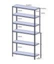 Ver imagem 7 de Estante Aço 6 Prateleiras com reforço 30cm 15kg/prateleira cor Cinza