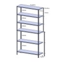 Ver imagem 7 de Estante Aço 6 Prateleiras com reforço 30cm 15kg/prateleira cor Cinza