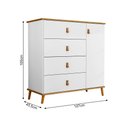 Ver imagem 5 de Cômoda Sapateira Jujuba MDF Branco e Nature Organizador Infantil Quarto Criança Moderno Compacto