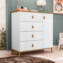 Ver imagem 1 de Cômoda Sapateira Jujuba MDF Branco e Nature Organizador Infantil Quarto Criança Moderno Compacto