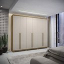 Ver imagem 6 de Guarda Roupa Casal 6 Portas 3 Gavetas Mdf 275 Cm Nature Fend Vlr